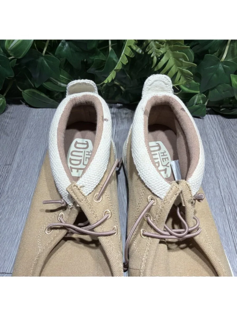 Hey Dude Wally Mid Salt N Stone Casual Boots Shoes Tan White Mens Size 14